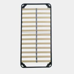 RETE SINGOLA 80X190 IN METALLO NERO CON 13 DOGHE