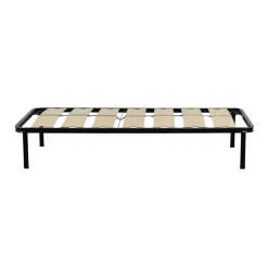RETE SINGOLA 80X190 IN METALLO NERO CON 7 DOGHE