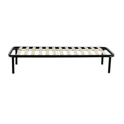 RETE SINGOLA 90X190 IN METALLO NERO CON 13 DOGHE
