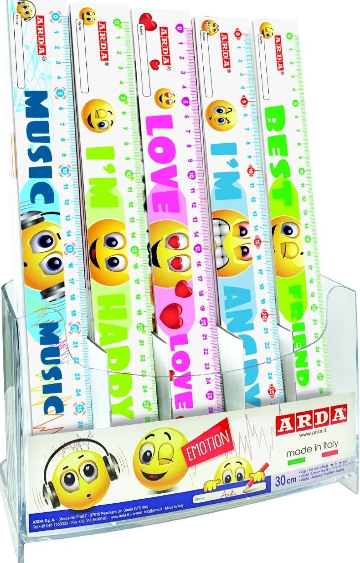 RIGHELLO EMOTION 25 PEZZI 30CM ASSORTITO: vendita online RIGHELLO EMOTION 25 PEZZI 30CM ASSORTITO in offerta