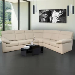 SALOTTO AMALIA ANGOLARE IN TESSUTO CREMA: vendita online SALOTTO AMALIA ANGOLARE IN TESSUTO CREMA in offerta