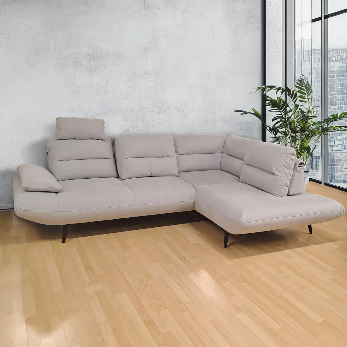 SALOTTO ANGOLARE DX CELESTE IN TESSUTO GRIGIO CHIARO: vendita online SALOTTO ANGOLARE DX CELESTE IN TESSUTO GRIGIO CHIARO in offerta