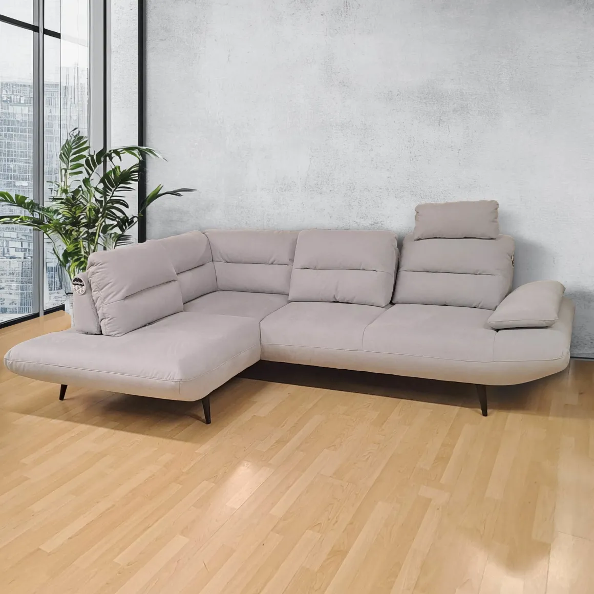 SALOTTO ANGOLARE SX CELESTE IN TESSUTO GRIGIO CHIARO: vendita online SALOTTO ANGOLARE SX CELESTE IN TESSUTO GRIGIO CHIARO in offerta