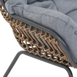 SALOTTO DA GIARDINO: MODELLO PAOPAO ACCIAIO ANTRACITE E POLYRATTAN