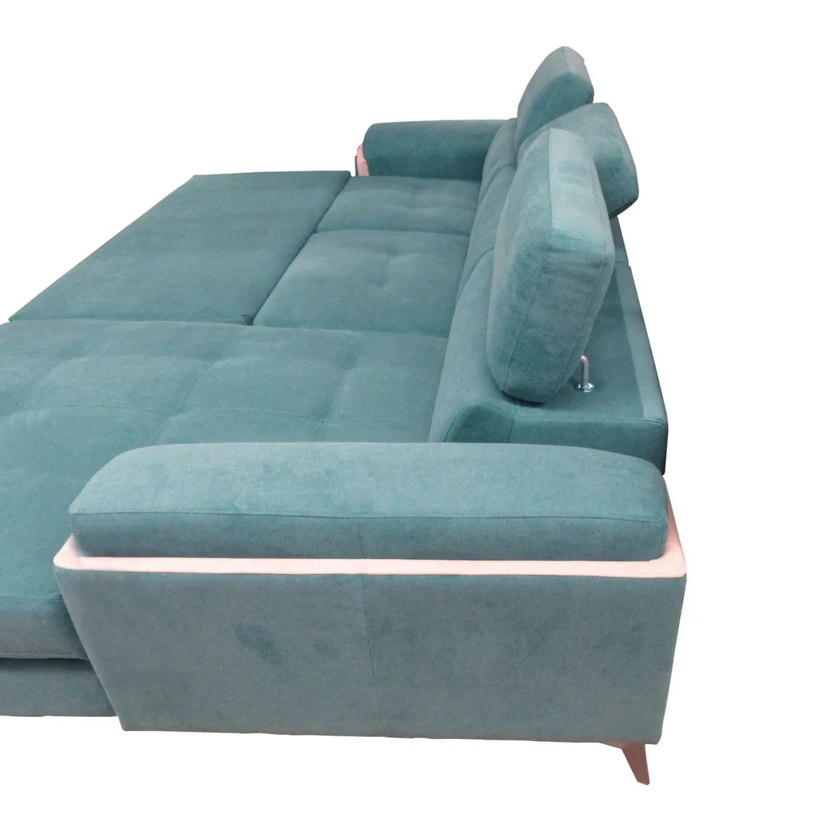 SALOTTO EROS CON CHAISE LONGUE DX IN TESSUTO TURCHESE: vendita online SALOTTO EROS CON CHAISE LONGUE DX IN TESSUTO TURCHESE in offerta