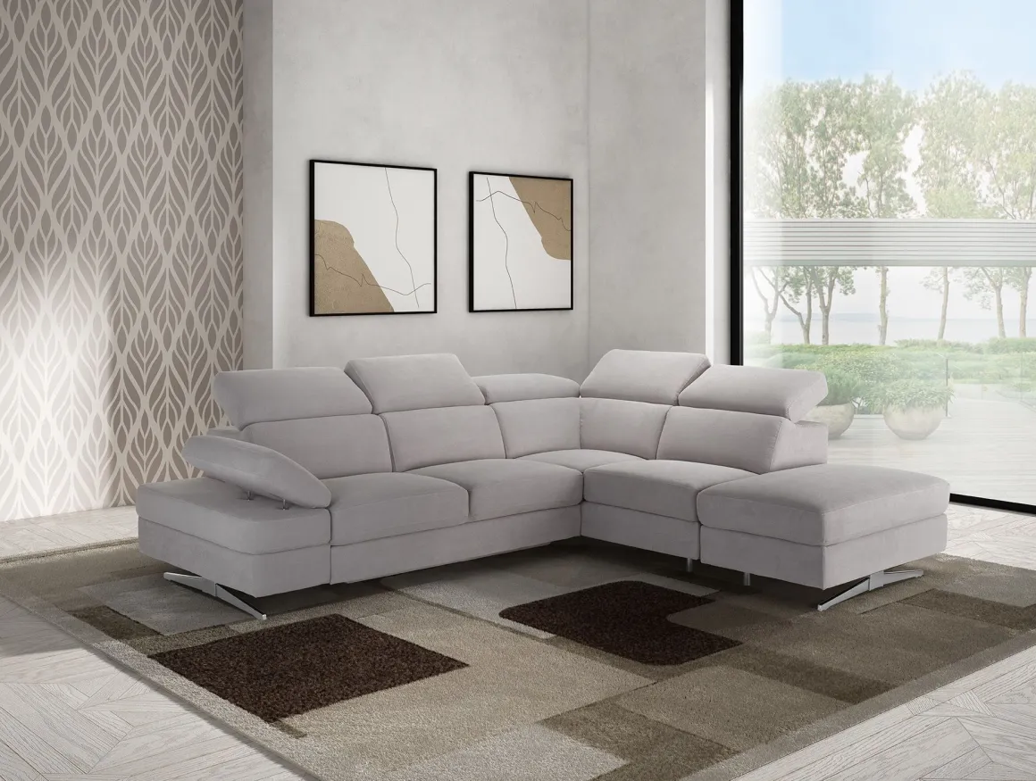 SALOTTO GIADA ANGOLARE DX IN TESSUTO GRIGIO CHIARO: vendita online SALOTTO GIADA ANGOLARE DX IN TESSUTO GRIGIO CHIARO in offerta