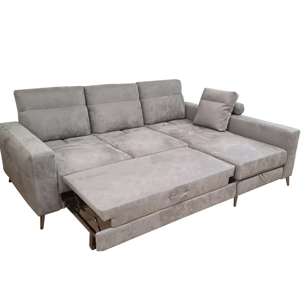 SALOTTO GINKO ANGOLRE DX CON CARRELLO ESTRAIBILE IN TESSUTO NABUCCO GRIGIO: vendita online SALOTTO GINKO ANGOLRE DX CON CARRELLO ESTRAIBILE IN TESSUTO NABUCCO GRIGIO in offerta