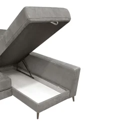 SALOTTO GINKO ANGOLRE DX CON CARRELLO ESTRAIBILE IN TESSUTO NABUCCO GRIGIO: vendita online SALOTTO GINKO ANGOLRE DX CON CARRELLO ESTRAIBILE IN TESSUTO NABUCCO GRIGIO in offerta