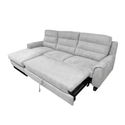 SALOTTO LEO CHAISE LONGUE SX CON CARRELLO ESTRAIBILE IN TESSUTO GRIGIO CHIARO: vendita online SALOTTO LEO CHAISE LONGUE SX CON CARRELLO ESTRAIBILE IN TESSUTO GRIGIO CHIARO in offerta