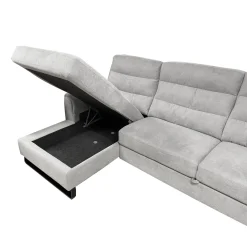 SALOTTO LEO CHAISE LONGUE SX CON CARRELLO ESTRAIBILE IN TESSUTO GRIGIO CHIARO: vendita online SALOTTO LEO CHAISE LONGUE SX CON CARRELLO ESTRAIBILE IN TESSUTO GRIGIO CHIARO in offerta