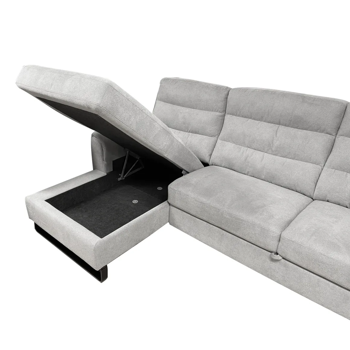 SALOTTO LEO CHAISE LONGUE SX CON CARRELLO ESTRAIBILE IN TESSUTO GRIGIO CHIARO: vendita online SALOTTO LEO CHAISE LONGUE SX CON CARRELLO ESTRAIBILE IN TESSUTO GRIGIO CHIARO in offerta