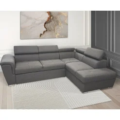 SALOTTO LONDON STYLE CON PENISOLA DX IN TESSUTO GRIGIO : vendita online SALOTTO LONDON STYLE CON PENISOLA DX IN TESSUTO GRIGIO in offerta