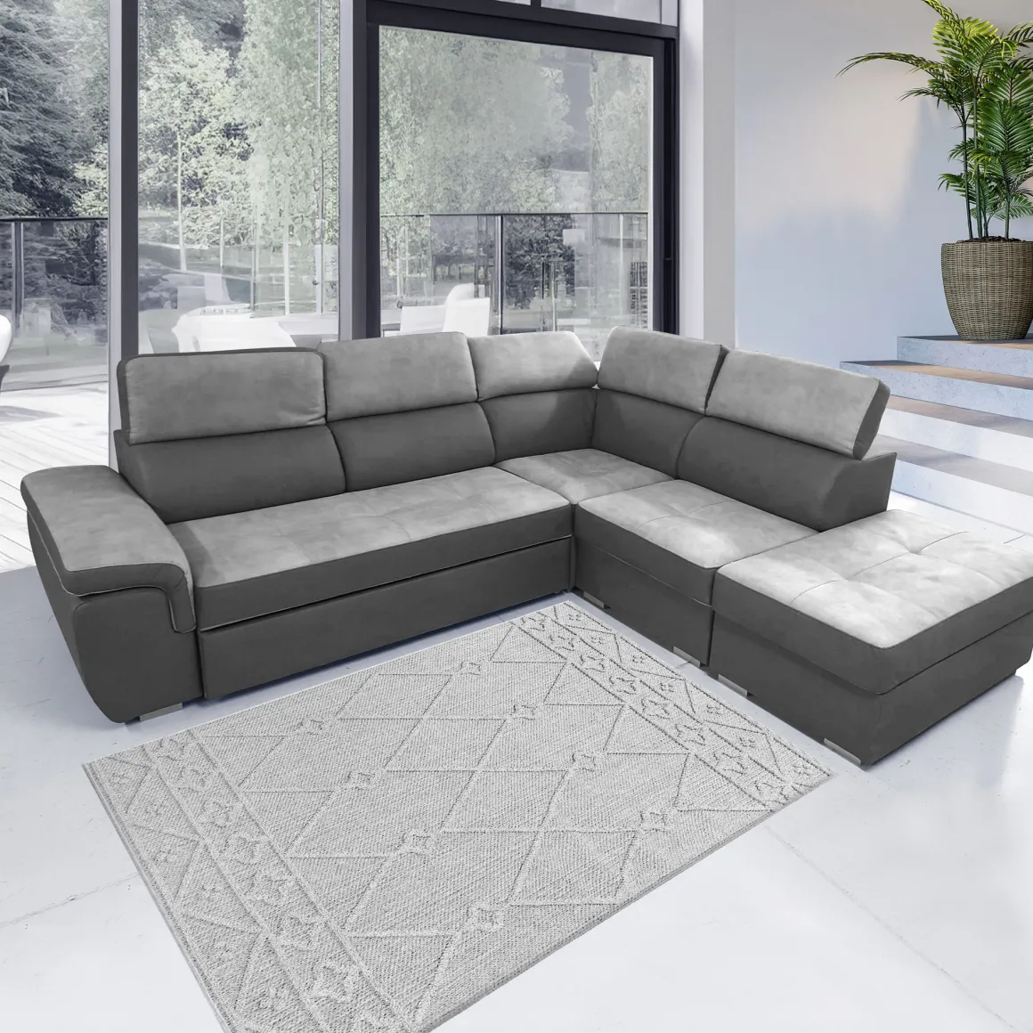 SALOTTO MOD. 1249 ANGOLARE IN TESSUTO BICOLORE: vendita online SALOTTO MOD. 1249 ANGOLARE IN TESSUTO BICOLORE in offerta