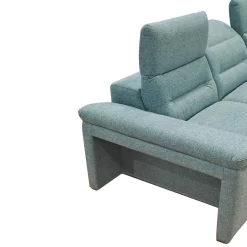SALOTTO PHIL CON 2 POUFF E PENISOLA CONTENITORE DX IN TESSUTO ACQUA: vendita online SALOTTO PHIL CON 2 POUFF E PENISOLA CONTENITORE DX IN TESSUTO ACQUA in offerta