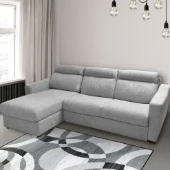 SALOTTO RYAN CON PENISOLA IN TESSUTO GRIGIO CHIARO: vendita online SALOTTO RYAN CON PENISOLA IN TESSUTO GRIGIO CHIARO in offerta