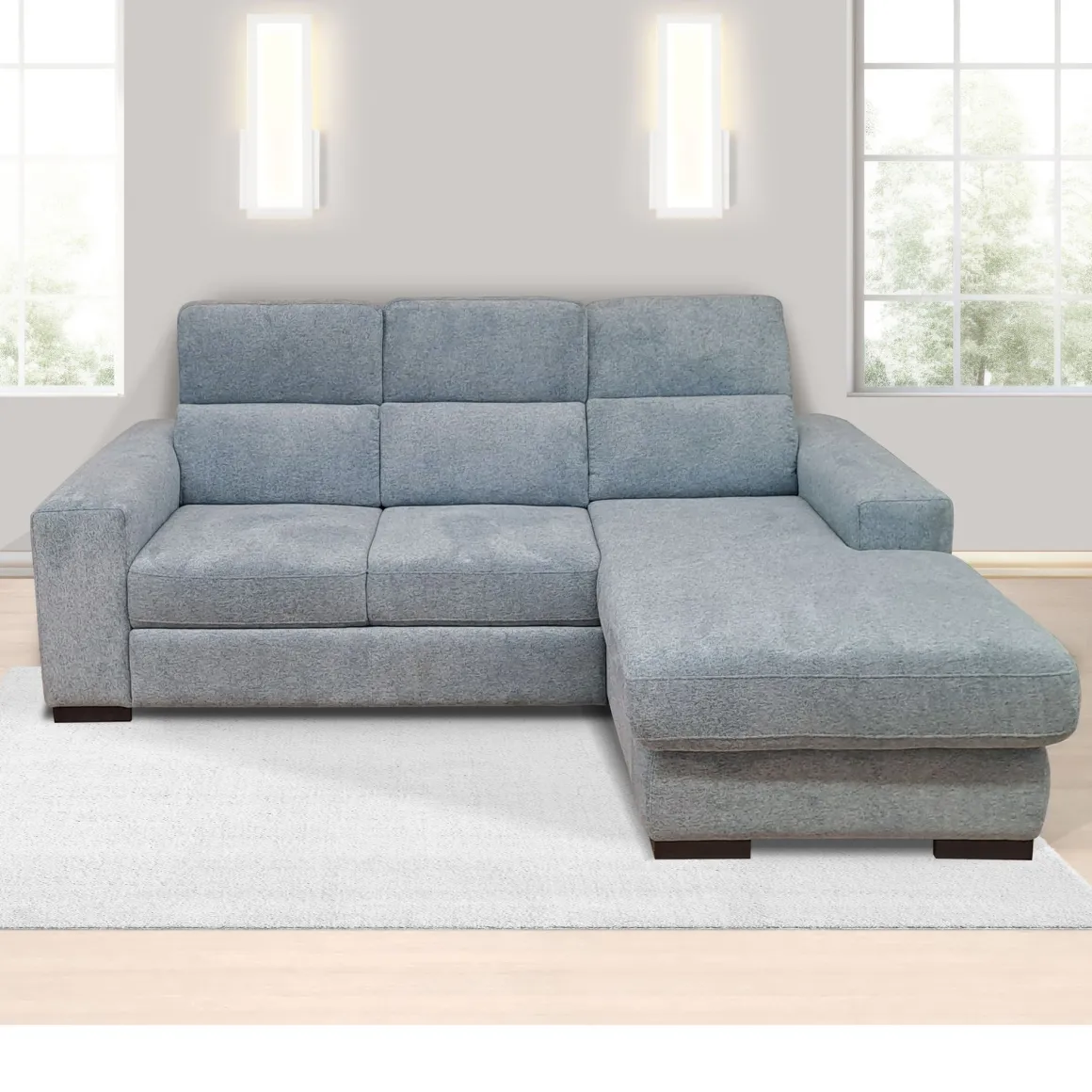 SALOTTO SMART CHAISE LONGUE DX CON CARRELLO ESTRAIBILE IN TESSUTO AVIO: vendita online SALOTTO SMART CHAISE LONGUE DX CON CARRELLO ESTRAIBILE IN TESSUTO AVIO in offerta