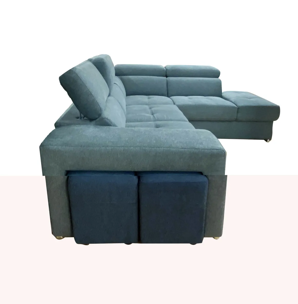 SALOTTO SOFIA CON ANGOLO CONTENITORE DX IN TESSUTO VERDE CHIARO E VERDE SCURO: vendita online SALOTTO SOFIA CON ANGOLO CONTENITORE DX IN TESSUTO VERDE CHIARO E VERDE SCURO in offerta