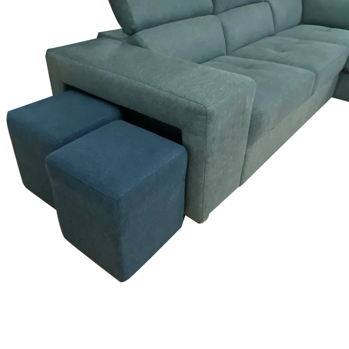SALOTTO SOFIA CON ANGOLO CONTENITORE DX IN TESSUTO VERDE CHIARO E VERDE SCURO: vendita online SALOTTO SOFIA CON ANGOLO CONTENITORE DX IN TESSUTO VERDE CHIARO E VERDE SCURO in offerta