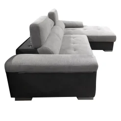 SALOTTO VERONICA CON PENISOLA DX IN TESSUTO GRIGIO BICOLORE: vendita online SALOTTO VERONICA CON PENISOLA DX IN TESSUTO GRIGIO BICOLORE in offerta
