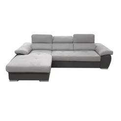 SALOTTO VERONICA CON PENISOLA SX IN TESSUTO GRIGIO BICOLORE: vendita online SALOTTO VERONICA CON PENISOLA SX IN TESSUTO GRIGIO BICOLORE in offerta