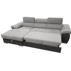 SALOTTO VERONICA CON PENISOLA SX IN TESSUTO GRIGIO BICOLORE: vendita online SALOTTO VERONICA CON PENISOLA SX IN TESSUTO GRIGIO BICOLORE in offerta