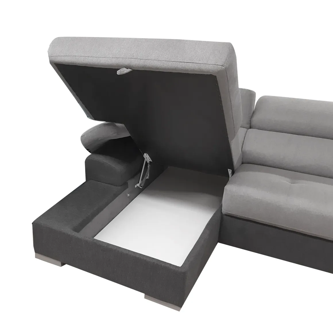SALOTTO VERONICA CON PENISOLA SX IN TESSUTO GRIGIO BICOLORE: vendita online SALOTTO VERONICA CON PENISOLA SX IN TESSUTO GRIGIO BICOLORE in offerta