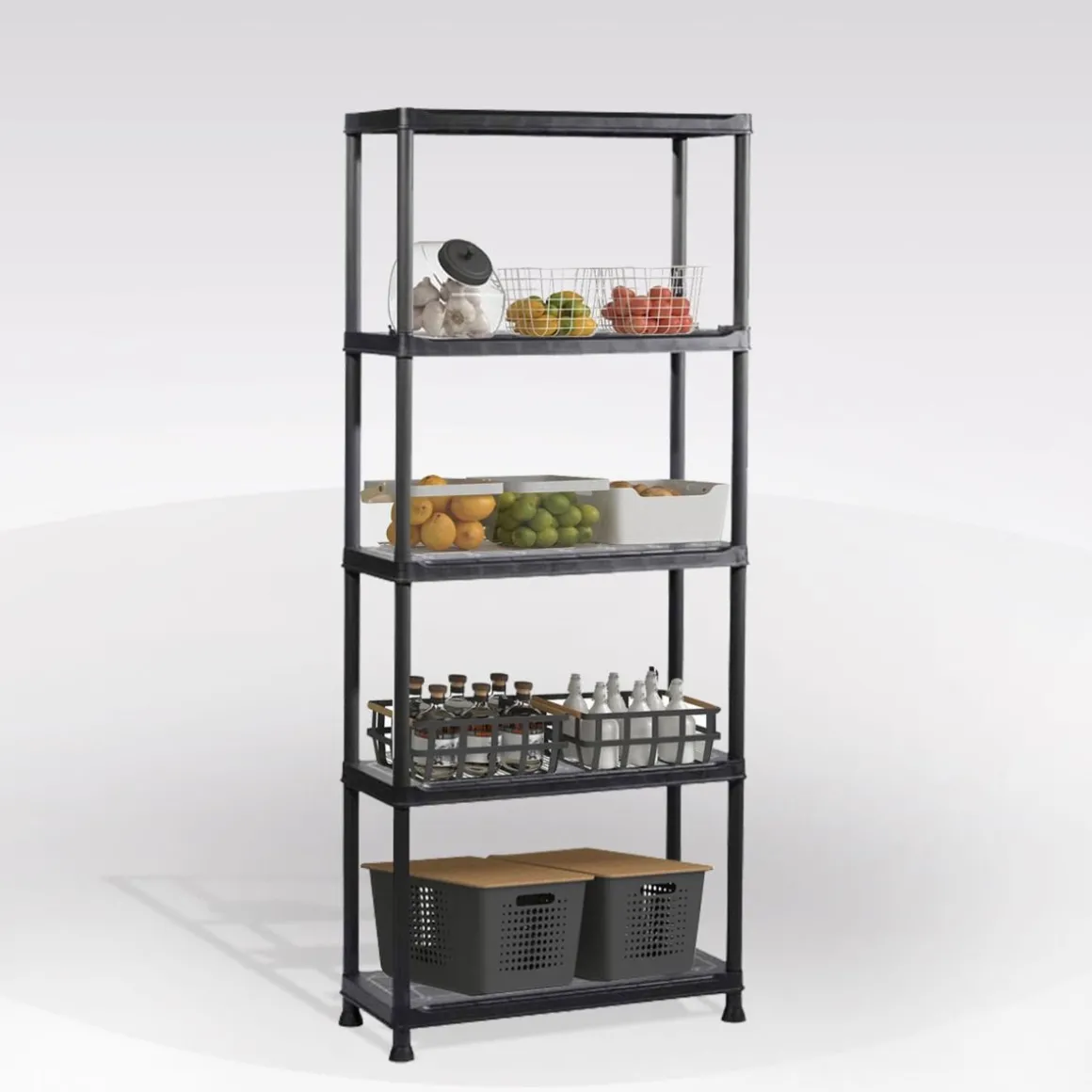 SCAFFALE MOD. PLUS SHELF IN RESINA CM 90X40 H. 182 NERO: vendita online SCAFFALE MOD. PLUS SHELF IN RESINA CM 90X40 H. 182 NERO in offerta