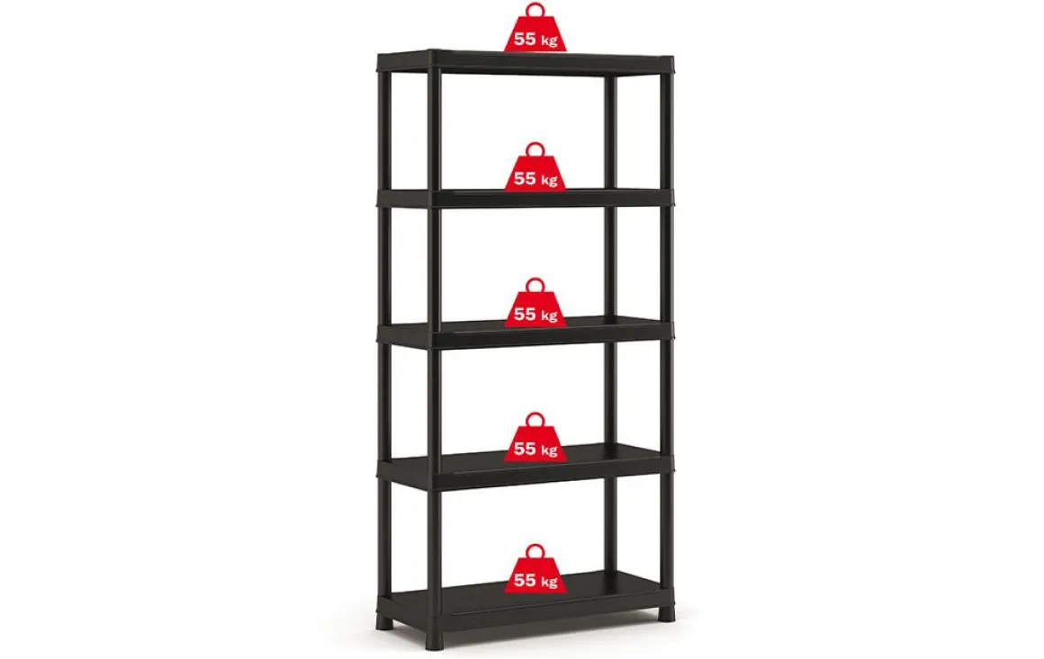 SCAFFALE MOD. PLUS SHELF IN RESINA CM 90X40 H. 182 NERO: vendita online SCAFFALE MOD. PLUS SHELF IN RESINA CM 90X40 H. 182 NERO in offerta