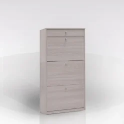 Scarpiera bassa: scarpiera bassa con 3 ribalte olmo chiaro