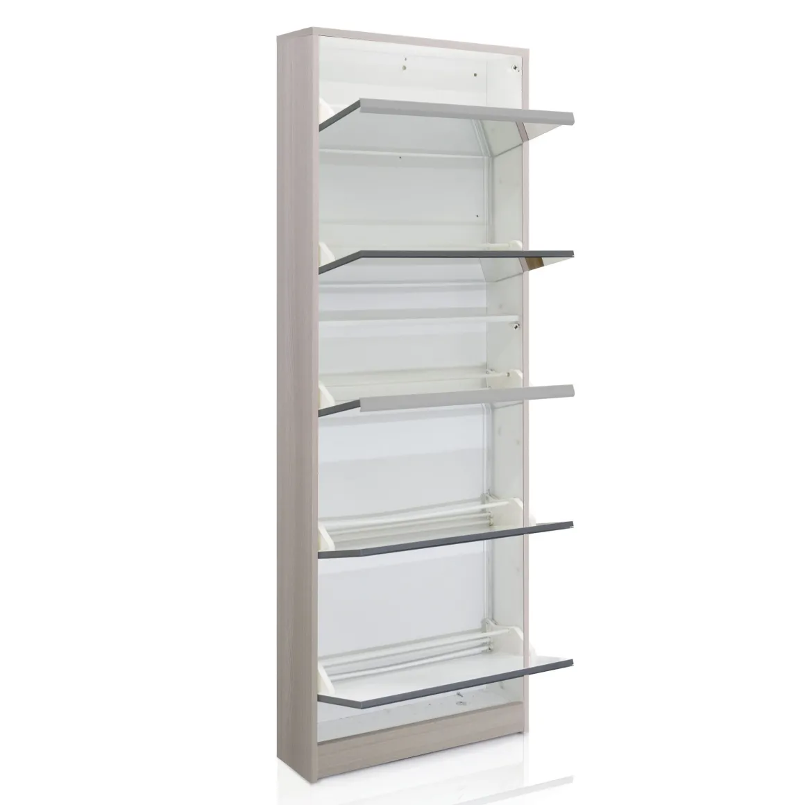 SCARPIERA 5 RIBALTE MOD. MULTIUSO CM 62X18 H. 182 OLMO E SPECCHIO: vendita online SCARPIERA 5 RIBALTE MOD. MULTIUSO CM 62X18 H. 182 OLMO E SPECCHIO in offerta