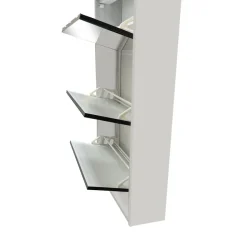 SCARPIERA 3 RIBALTE MOD. MULTIUSO CM 62X18 H. 116 BIANCO E SPECCHIO: vendita online SCARPIERA 3 RIBALTE MOD. MULTIUSO CM 62X18 H. 116 BIANCO E SPECCHIO in offerta