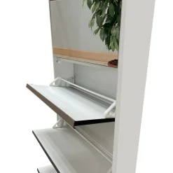 SCARPIERA 3 RIBALTE MOD. MULTIUSO CM 62X18 H. 116 BIANCO E SPECCHIO: vendita online SCARPIERA 3 RIBALTE MOD. MULTIUSO CM 62X18 H. 116 BIANCO E SPECCHIO in offerta