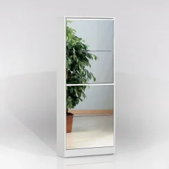 SCARPIERA 4 RIBALTE MOD. MULTIUSO CM 62X18 H. 150 BIANCO E SPECCHIO: vendita online SCARPIERA 4 RIBALTE MOD. MULTIUSO CM 62X18 H. 150 BIANCO E SPECCHIO in offerta