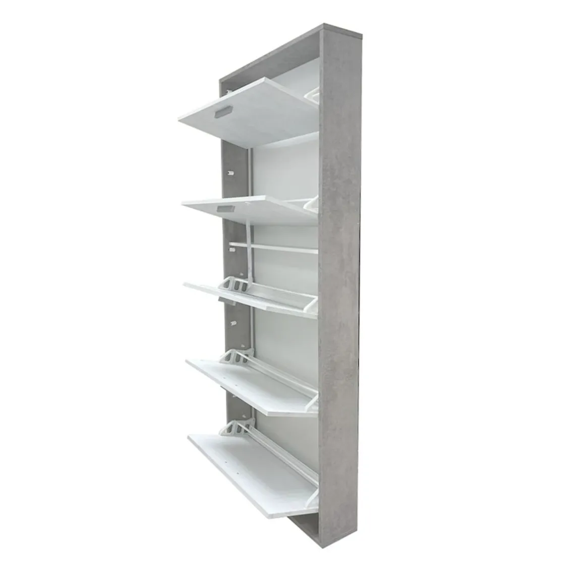 SCARPIERA 5 RIBALTE MOD. QUADRANTE CM 70X18 H.190 CEMENTO E OSSIDO BIANCO : vendita online SCARPIERA 5 RIBALTE MOD. QUADRANTE CM 70X18 H.190 CEMENTO E OSSIDO BIANCO in offerta