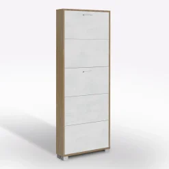 SCARPIERA 5 RIBALTE MOD. QUADRANTE 70X18 H. 190 NOCE STELVIO E OSSIDO BIANCO: vendita online SCARPIERA 5 RIBALTE MOD. QUADRANTE 70X18 H. 190 NOCE STELVIO E OSSIDO BIANCO in offerta