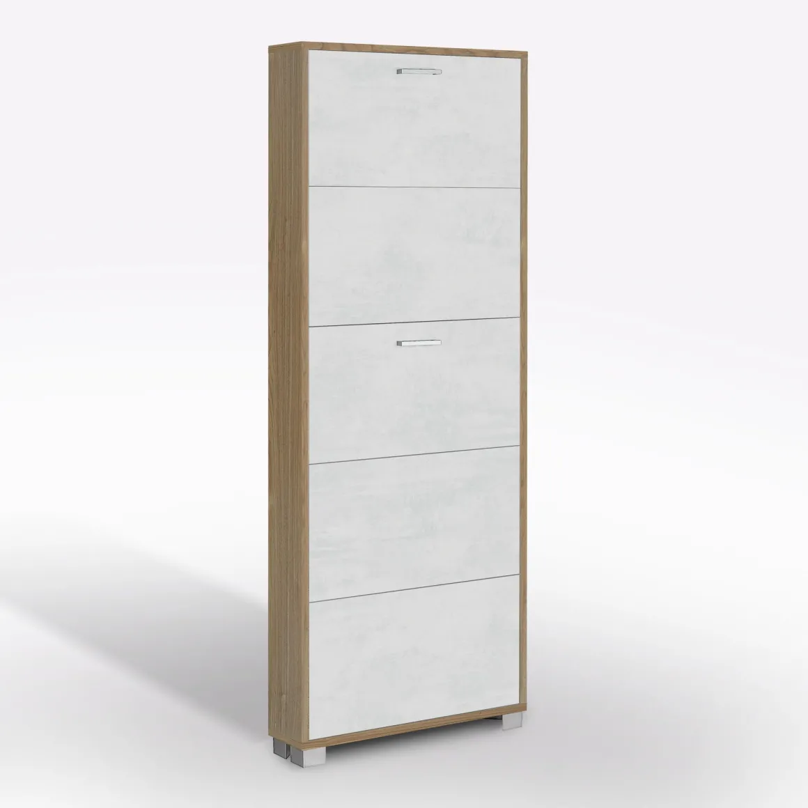 SCARPIERA 5 RIBALTE MOD. QUADRANTE 70X18 H. 190 NOCE STELVIO E OSSIDO BIANCO: vendita online SCARPIERA 5 RIBALTE MOD. QUADRANTE 70X18 H. 190 NOCE STELVIO E OSSIDO BIANCO in offerta