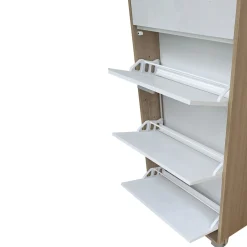 SCARPIERA 5 RIBALTE MOD. QUADRANTE 70X18 H. 190 NOCE STELVIO E OSSIDO BIANCO: vendita online SCARPIERA 5 RIBALTE MOD. QUADRANTE 70X18 H. 190 NOCE STELVIO E OSSIDO BIANCO in offerta