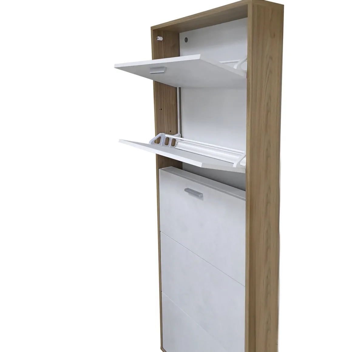 SCARPIERA 5 RIBALTE MOD. QUADRANTE 70X18 H. 190 NOCE STELVIO E OSSIDO BIANCO: vendita online SCARPIERA 5 RIBALTE MOD. QUADRANTE 70X18 H. 190 NOCE STELVIO E OSSIDO BIANCO in offerta