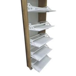 SCARPIERA 5 RIBALTE MOD. QUADRANTE CM 70X29 H.190 NOCE STELVIO E OSSIDO BIANCO: vendita online SCARPIERA 5 RIBALTE MOD. QUADRANTE CM 70X29 H.190 NOCE STELVIO E OSSIDO BIANCO in offerta