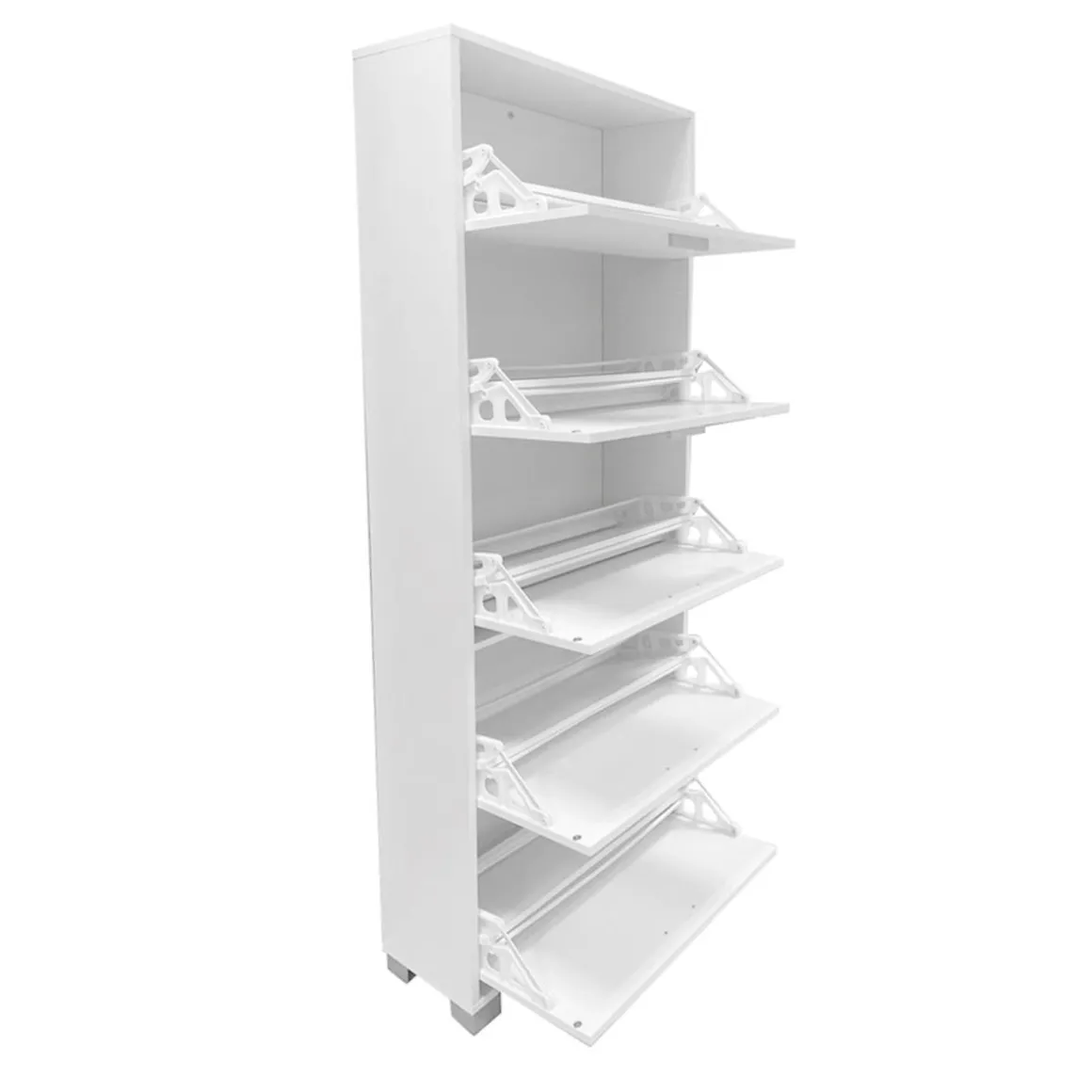 SCARPIERA 5 RIBALTE MOD. QUADRANTE CM 70X29 H.190 BIANCO FIAMMATO: vendita online SCARPIERA 5 RIBALTE MOD. QUADRANTE CM 70X29 H.190 BIANCO FIAMMATO in offerta