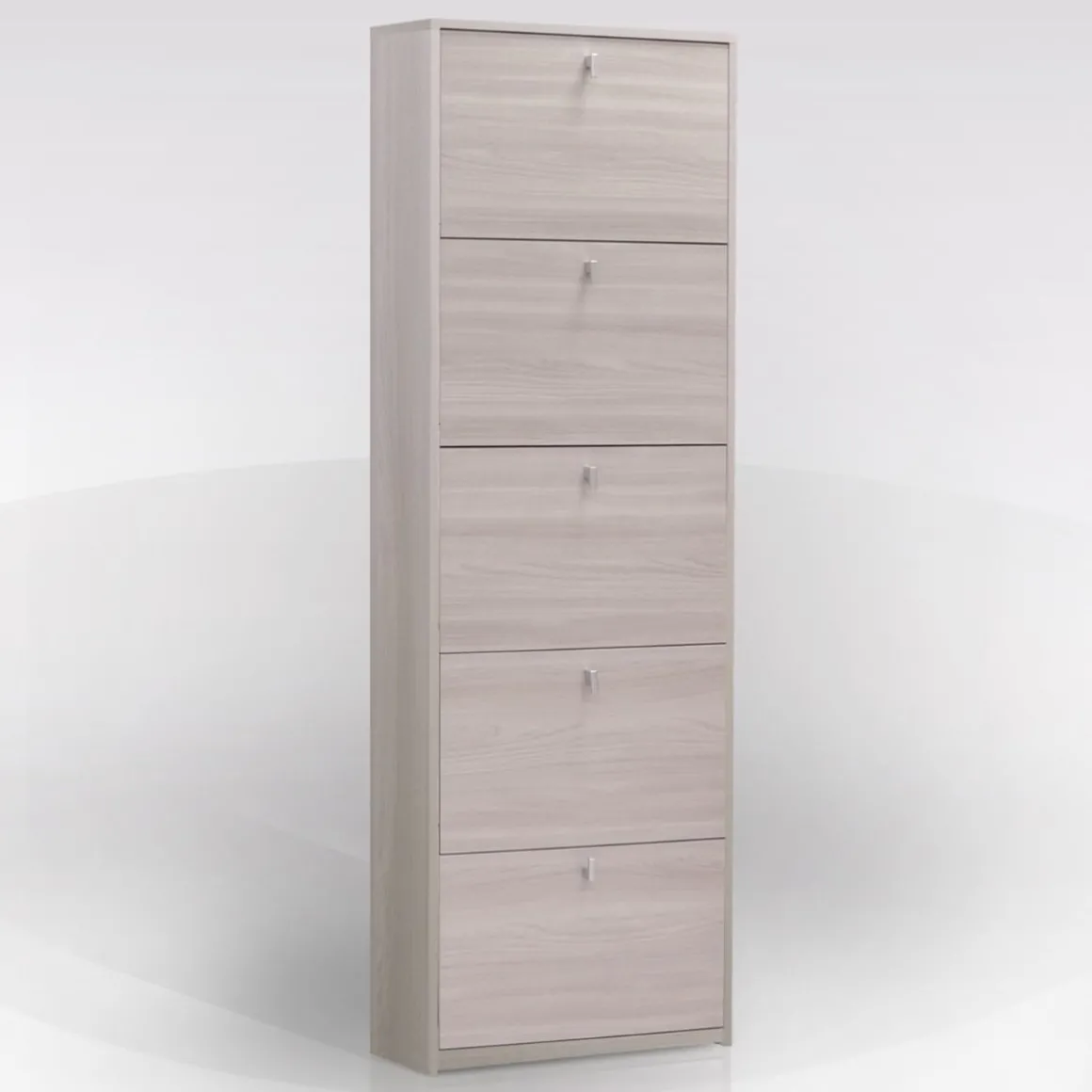 Scarpiera slim in laminato olmo: scarpiera slim con 5 ribalte