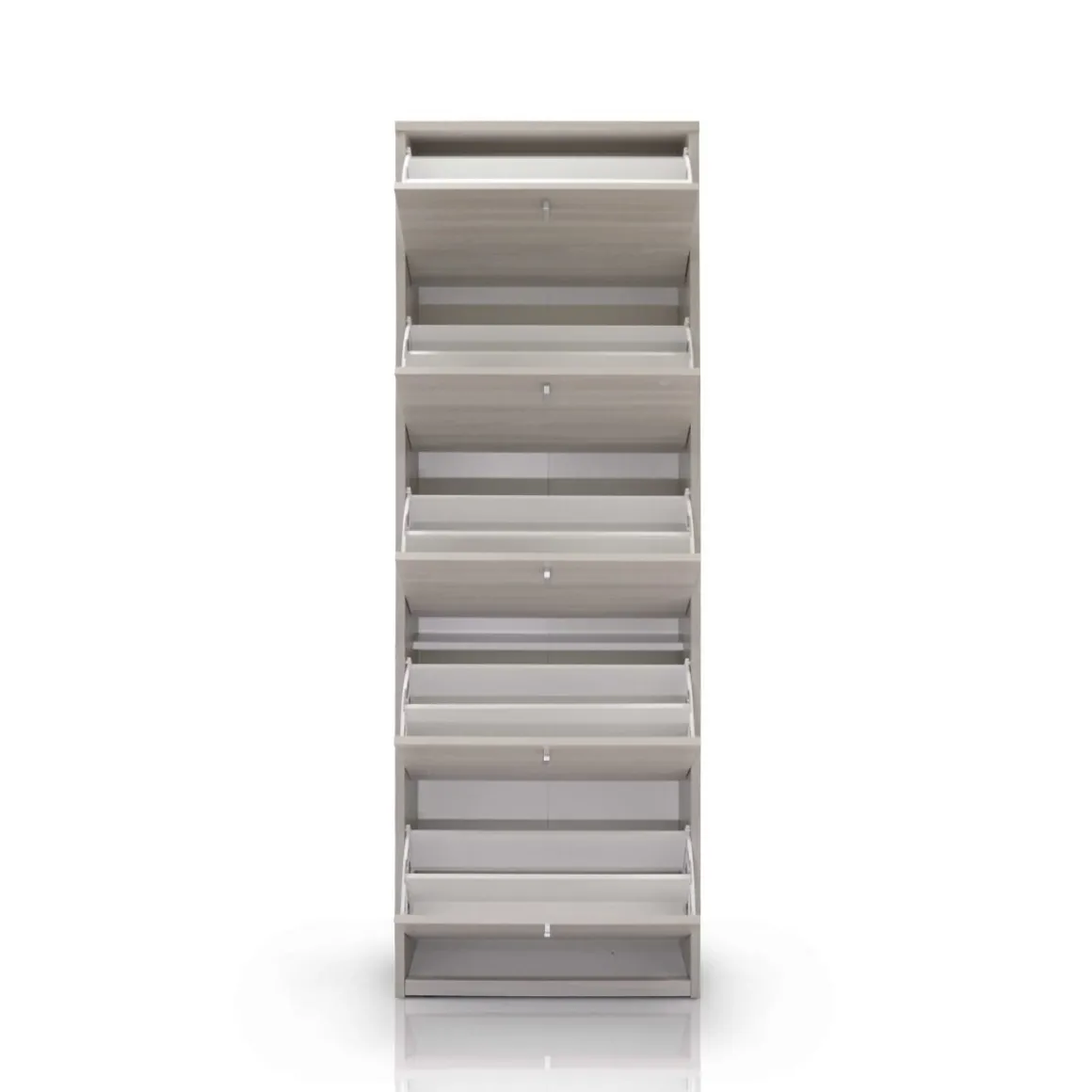 Scarpiera slim in laminato olmo: scarpiera slim con 5 ribalte