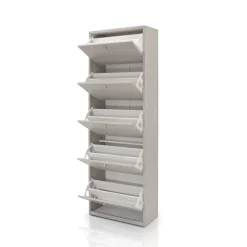 Scarpiera slim in laminato olmo: scarpiera slim con 5 ribalte