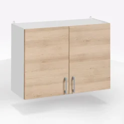 SCOLAPIATTI ECO CM 80X32 H.60 BIANCO E ROVERE ARTISAN
