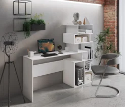 Scrivania con libreria: scrivania GHEA con libreria bianco 158 cm