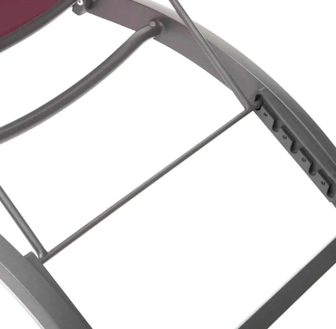 Sdraio in alluminio con tela grigio e bordeaux: modello Milenio