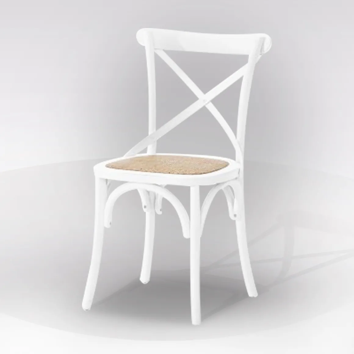 SEDIA LACCATA BIANCA CON FONDELLO IN RATTAN : vendita online SEDIA LACCATA BIANCA CON FONDELLO IN RATTAN in offerta