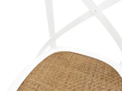 SEDIA LACCATA BIANCA CON FONDELLO IN RATTAN : vendita online SEDIA LACCATA BIANCA CON FONDELLO IN RATTAN in offerta