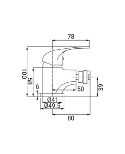 SERIE FAST - RUBINETTO PER BIDET CROMATO