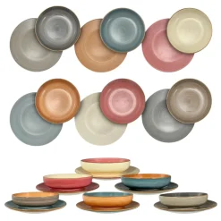 SERVIZIO PIATTI DA 12 PIATTI MAYA IN CERAMICA
